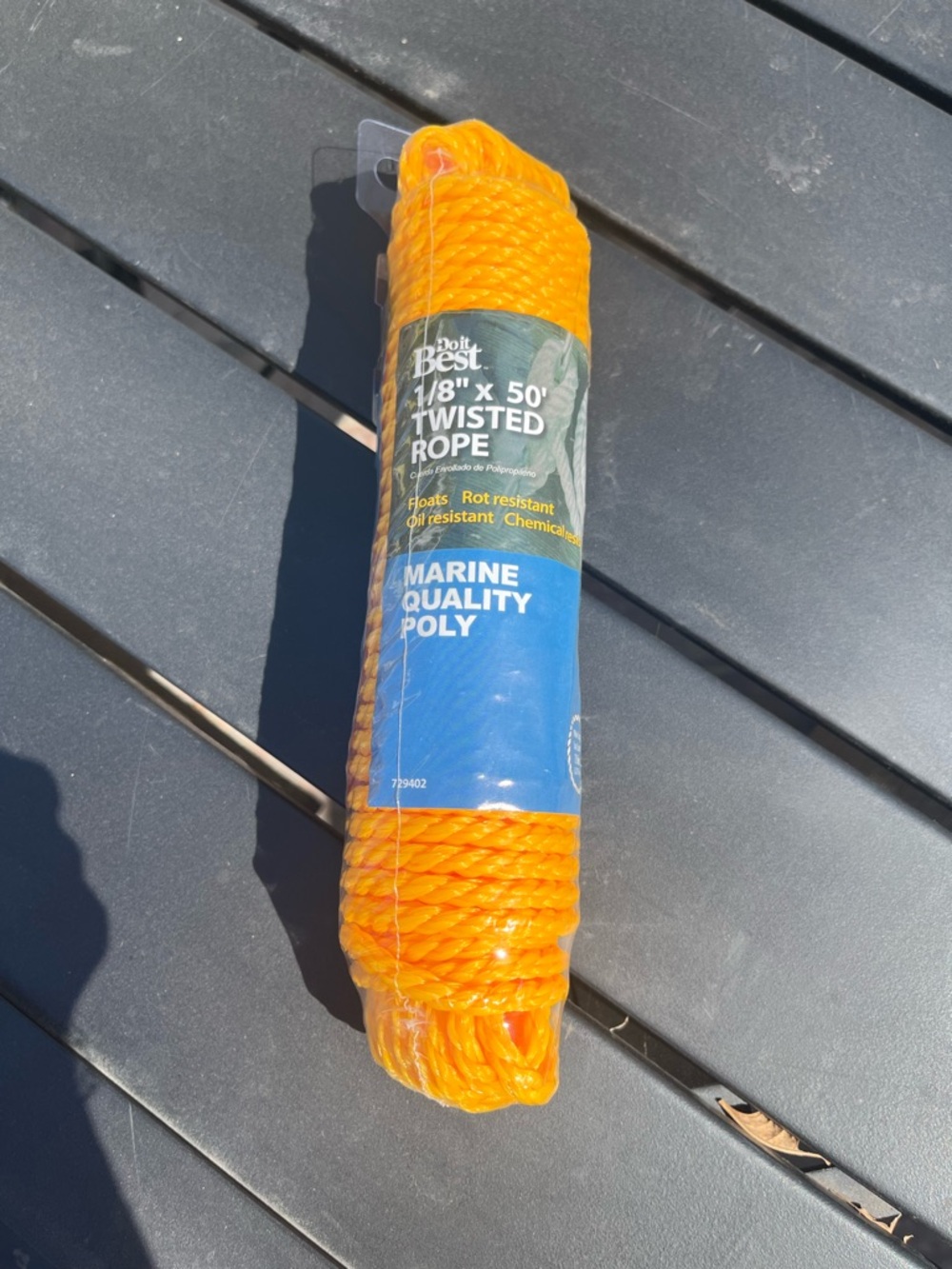 Do it Best 1/8" x 50' Twisted Marine Poly Rope NEW